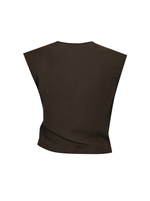 Gilet Timothy in misto viscosa e lino con disegno floreale Liviana Conti | F6SL90W18-0